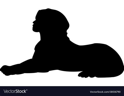 Sphinx Ancient National Egyptian Silhouette Vector Image