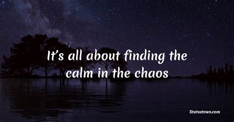 Its All About Finding The Calm In The Chaos Keep Calm Quotes