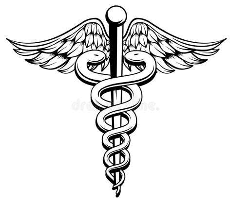 Caduceus Medical Symbol Hand Drawn Outline Doodle Icon Stock Vector
