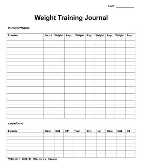 Weight Journal Templates 10 Free Pdf Printables Printablee