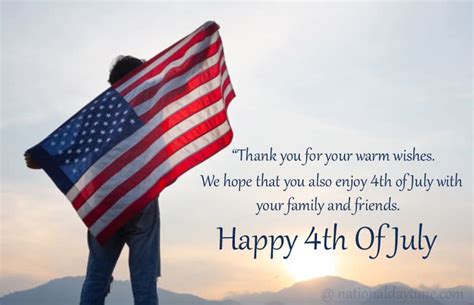 Happy 4th Of July Reply Wishes Messages 2021 National Day Time