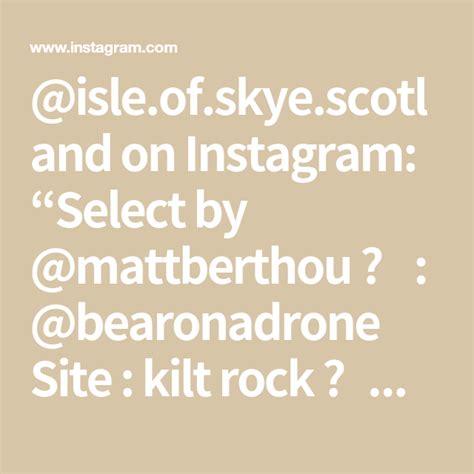 Isleofskyescotland On Instagram “select By Mattberthou 📸