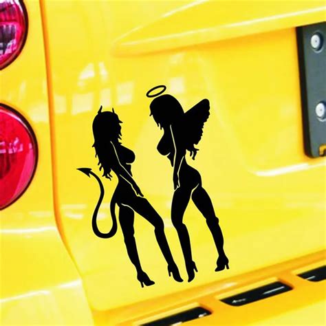 Pcs Lots Sexy Angel Devil Girl Silhouette Car Motorcycle Truck Wall