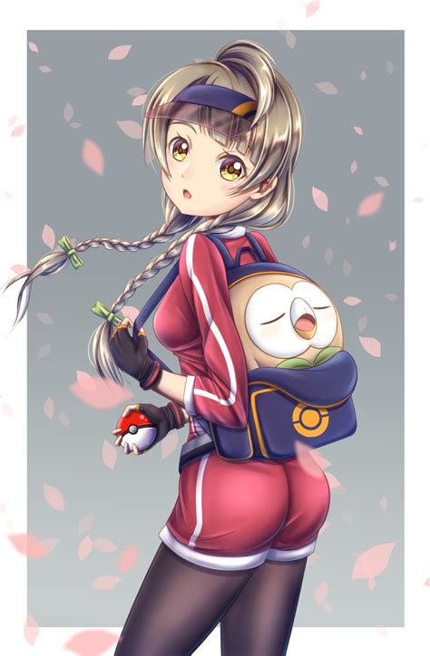 Minami Kotori Rowlet And Female Protagonist Pokemon And More Drawn By Tsukimi Seiya Danbooru
