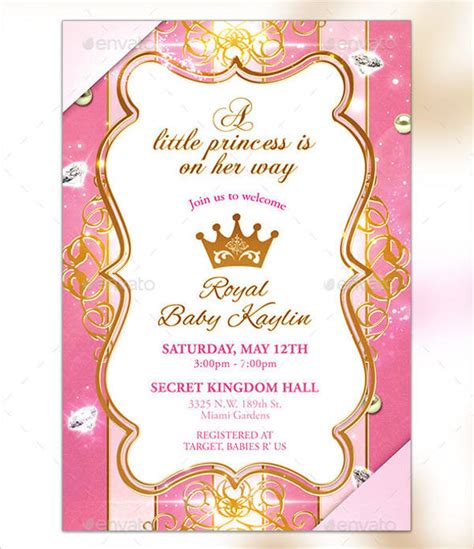 Invitations Editable Princess Birthday Invitation Template Pink And
