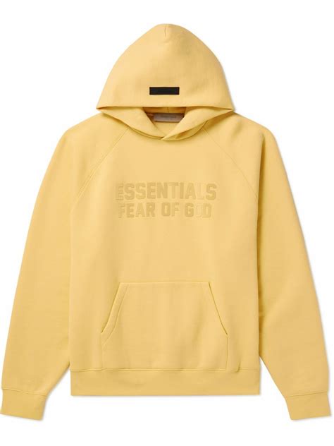 Fear Of God Essentials Logo Appliquéd Cotton Blend Jersey Hoodie