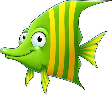 Green Cartoon Fish Clip Art Fishing Caryoon Png Download 39473335