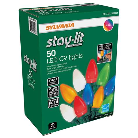 Sylvania Stay Lit Multi Ceramic C9 Led Light Set