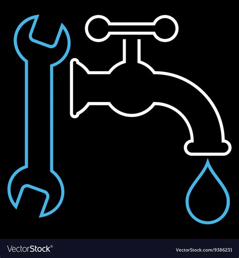 Plumbing Outline Icon Royalty Free Vector Image