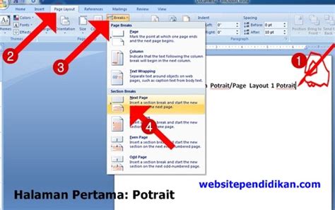 Cara Mudah Menggabungkan Halaman Portrait Dan Landscape Dalam Satu File Microsoft Office Word