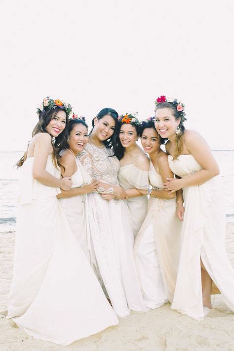 Stylish And Colourful Beach Wedding In The Philippines Bridesmaid