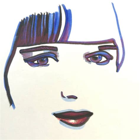 Louise Brooks Sketch With Markers And Colored Pencils Louise Brooks