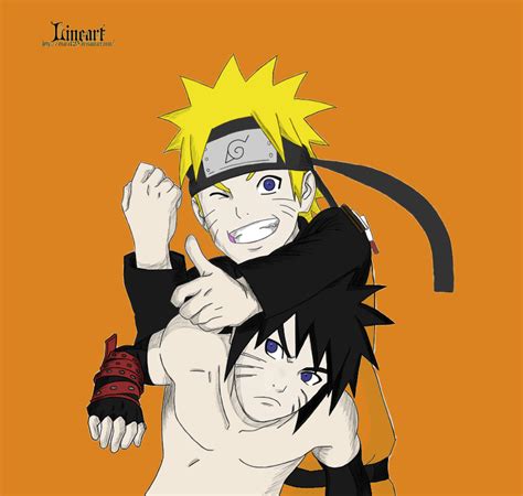 Naruto And Menma Lineart By Shadow Chan15 On Deviantart