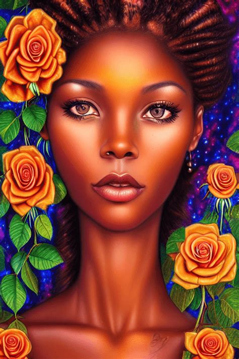 Sultry Glocreate Stunningly Beautiful African American Girl · Creative Fabrica