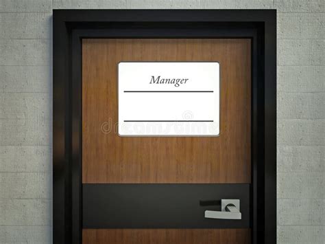 Manager Sign Name On Office Door Stock Illustration Illustration Of