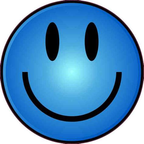 4in X 4in Blue Smiley Face Sticker Stickertalk