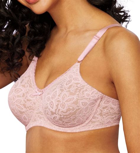Womens Bali 3432 Lace N Smooth Seamless Cup Underwire Bra Pink White Cross Dye 42c