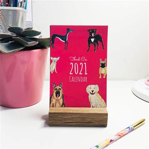 Sale 2021 Illustrated Dog Desk Calendar A6 Desk Calendar Etsy