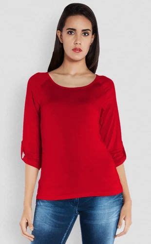 Red Solid Park Avenue Woman Red Regular Fit T Shirt At Rs 599piece In Coimbatore