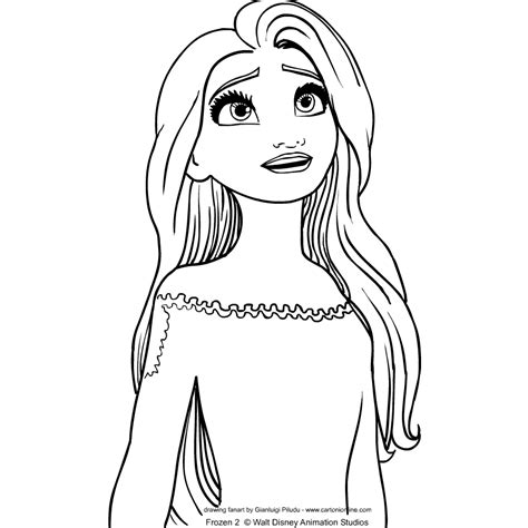 The elsa frozen coloring page who is the snow queen. Elsa from Frozen 2 coloring page in 2020 | Színező