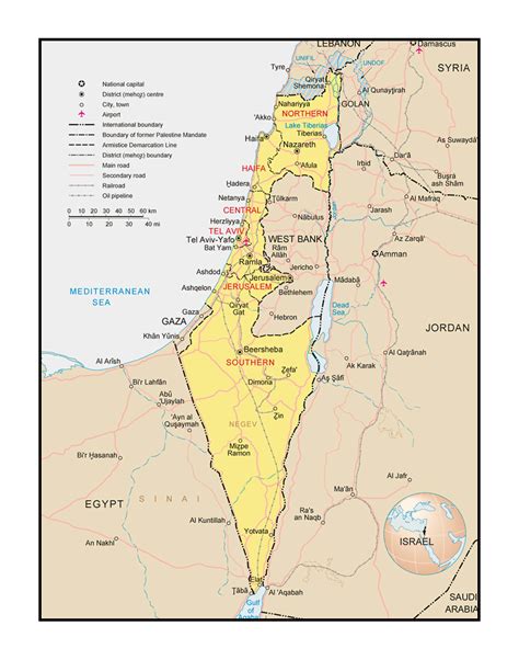 Podrobné satelitní mapy od googlu, jsou zde rozšířeny o unikátní soubor regionálně zařazených. Mapa político y administrativo de Israel con carreteras ...