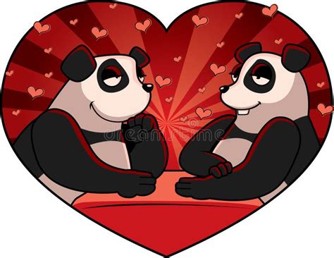 Panda Love Stock Vector Illustration Of Love Romance 4108839