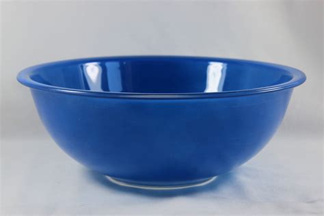 Vintage Pyrex 326 Cobalt Blue Glass Mixing Bowl Clear Bottom 4 L Etsy