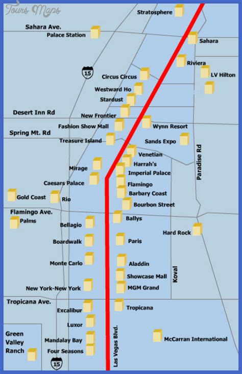 The las vegas strip is over 4 miles long, and it takes over. Las Vegas Map Tourist Attractions - ToursMaps.com