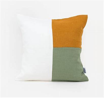 Geometric Pillow Covers Linen Century Mid Mustard