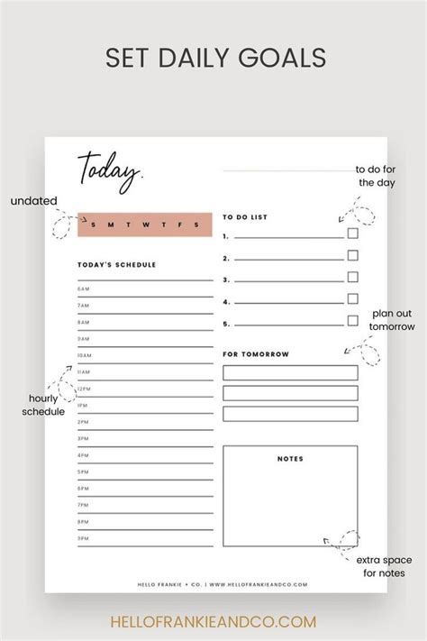 Etsy Productivity Printable Planner Daily Productivity Planner