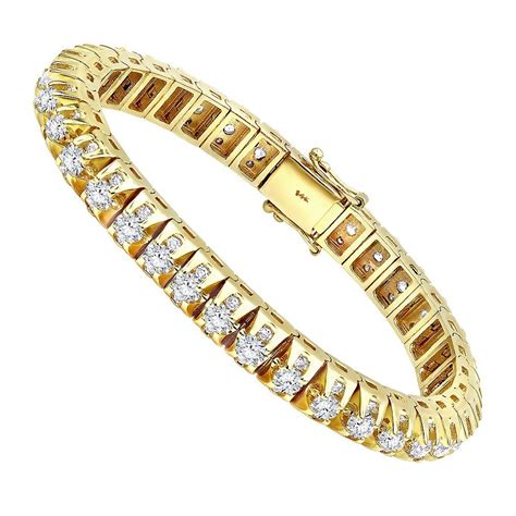 20 Carat Unique Diamond Tennis Bracelet For Men In 14k Gold By Luxurman