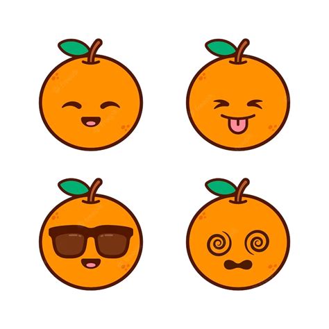 Premium Vector Set Of Cute Orange Stickers