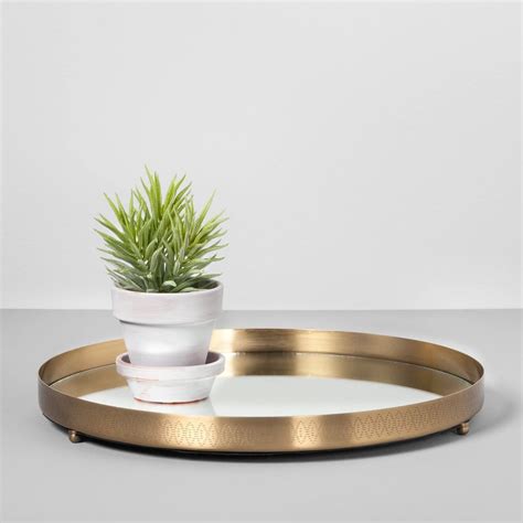 Round Mirrored Brass Tray Best Target Ts 2018 Popsugar Uk
