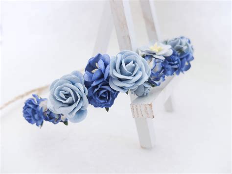 Royal blue hair flowers with free shipping. Flower crown - royal blue & blue - wedding hair ...
