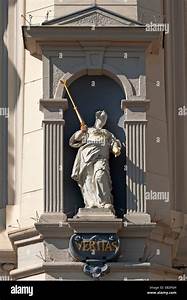 Sculpture Of Veritas Goddess Of Truth On The Baroque Town Hall