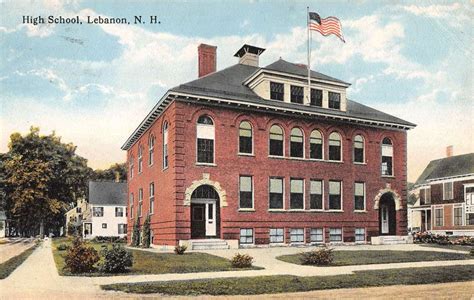 Lebanon New Hampshire High School Street View Antique Postcard K41660