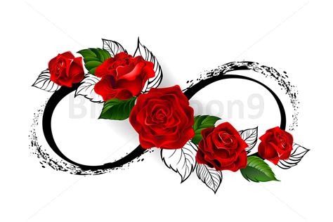 Infinity Symbol With Red Roses Tattoo