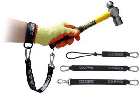 Black Wrist Lanyards Safety Handling Of Tools For Fall Protection