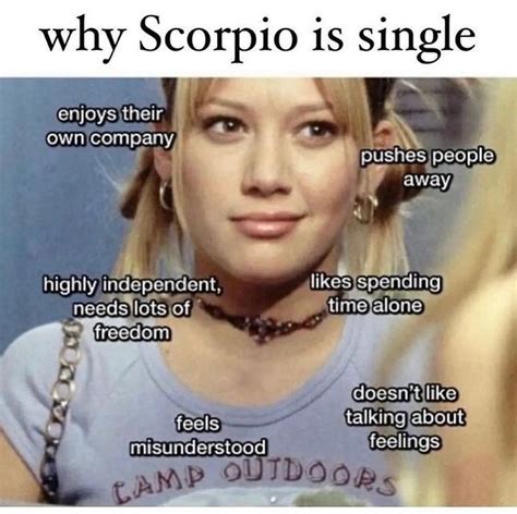 An Image Of A Womans Face With The Words Scorpio Is Single