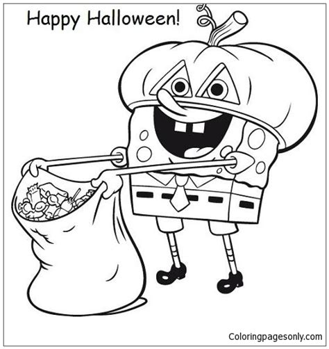 32 Spongebob Halloween Coloring Pages Philippakiara