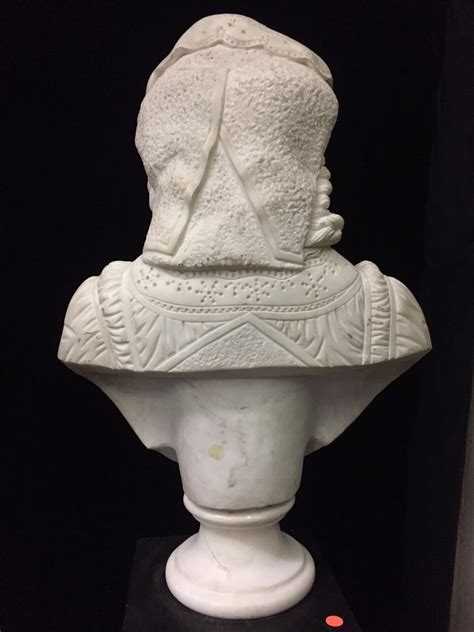 Italian Carved Marble Bust On Marble Pedestal For Sale At