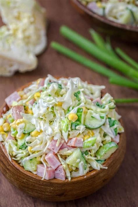 Made With Fresh Cabbage Cucumbers Ham Corn And Scallions This Tasty
