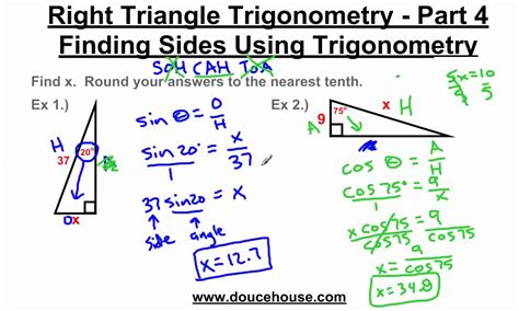 Two lengths zero isn't a triangle; Right Triangle Trigonometry - Finding Sides - YouTube