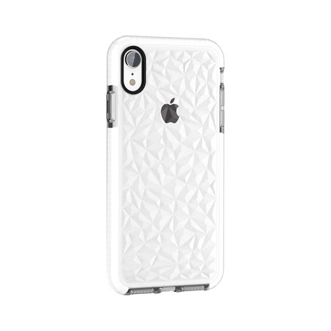 Diamond Texture Tpu Case For Iphone Xr White