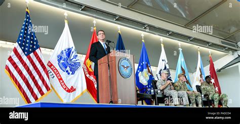 Secretary Of Defense Ash Carter Delivers Remarks During The Us