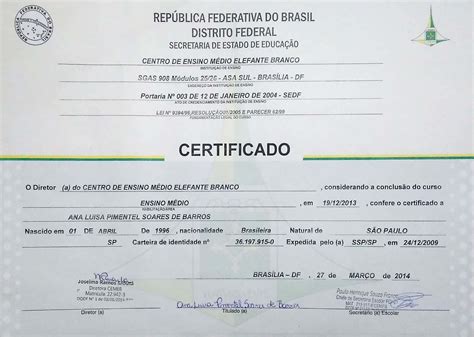 Certificado De Conclusão Do Ensino Médio Rs