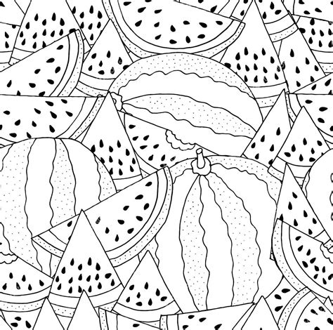 Watermelon coloring pages - Free coloring pages | WONDER DAY — Coloring