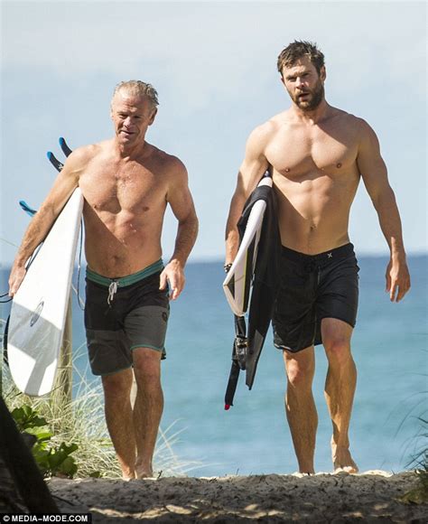 Chris Hemsworth And His Equally Buff Father Craig Show Off Their