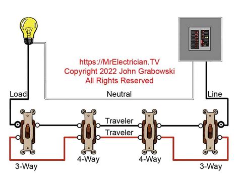 4 Way Switch Wiring Diagrams 3 Switches Wiring Diagram And Schematic