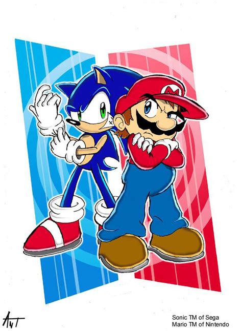 The Heroes Sonic And Mario By Antyep On Deviantart